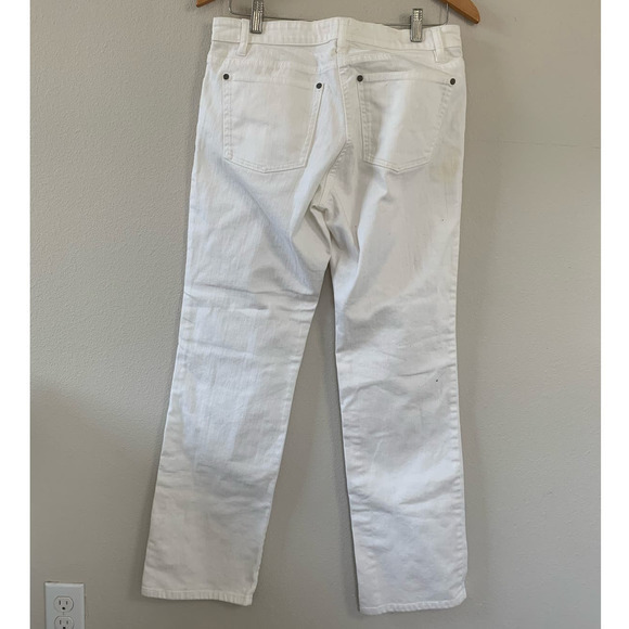 Eileen Fisher High Waist Slim‎ Leg Jeans in White Made in Portugal - Picture 7 of 10